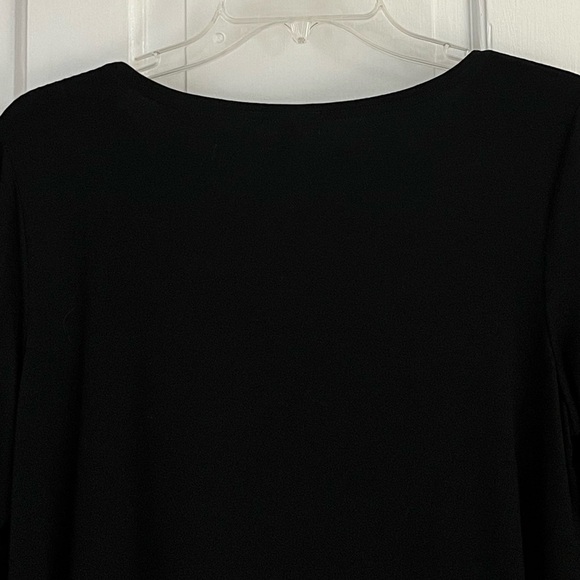 Eileen Fisher Black Jersey Knit Long Sleeve Shift Dress size M Minimalist - Picture 7 of 14